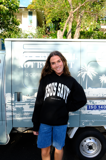 Jesus Saves Hoodie - Black